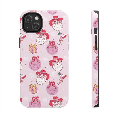 Preppy pink santa phone case