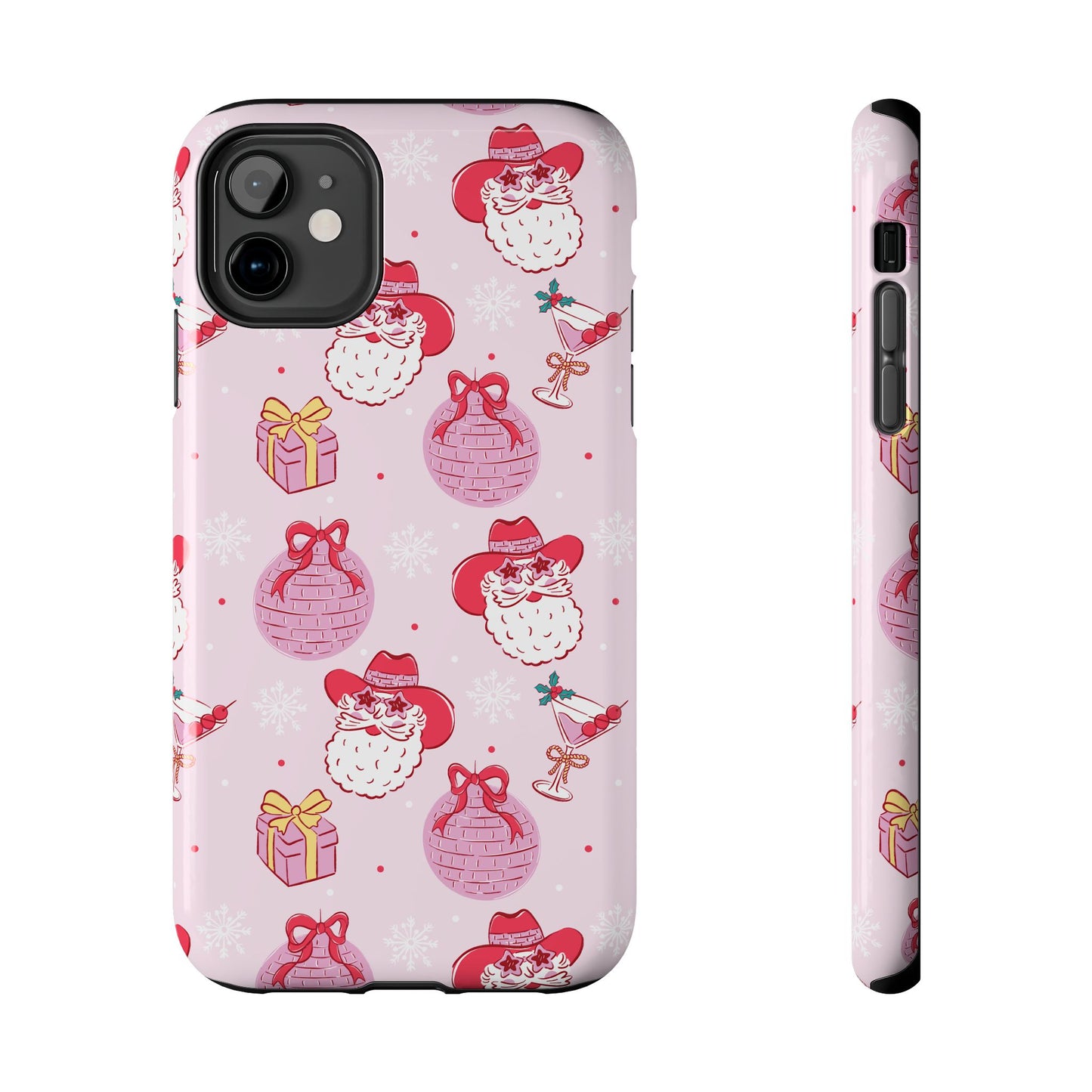 Preppy pink santa phone case