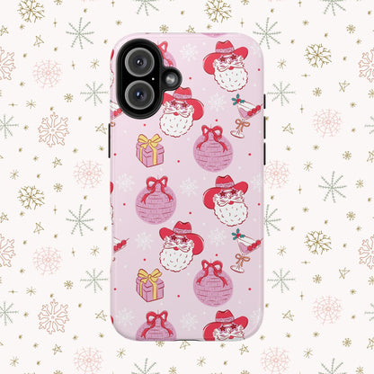 Preppy pink santa phone case