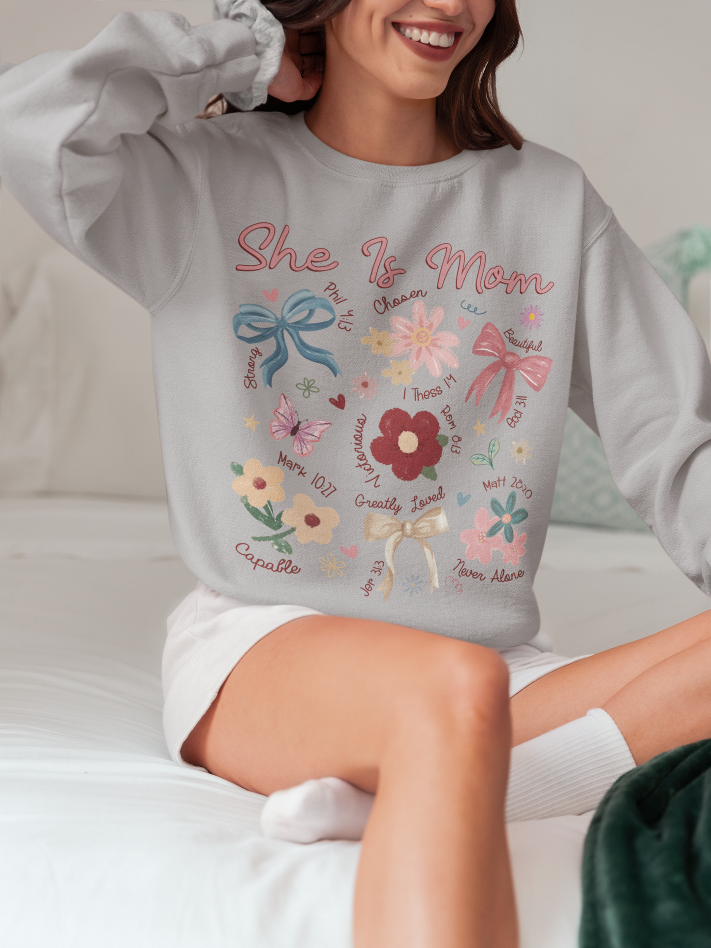 She Is… Mom Sweatshirt ✝️🌸