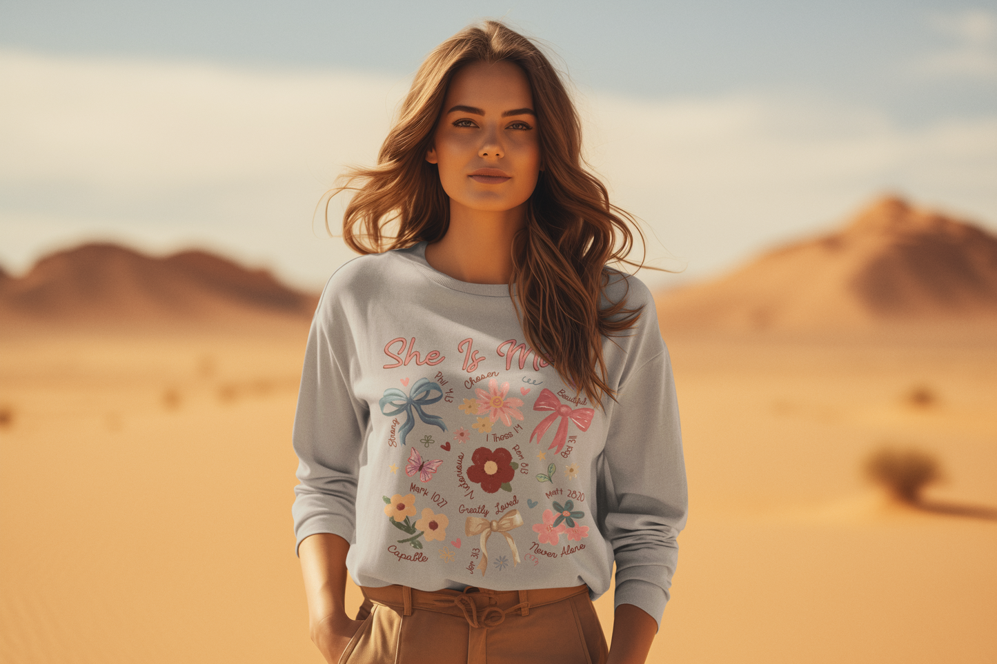 She Is… Mom Sweatshirt ✝️🌸
