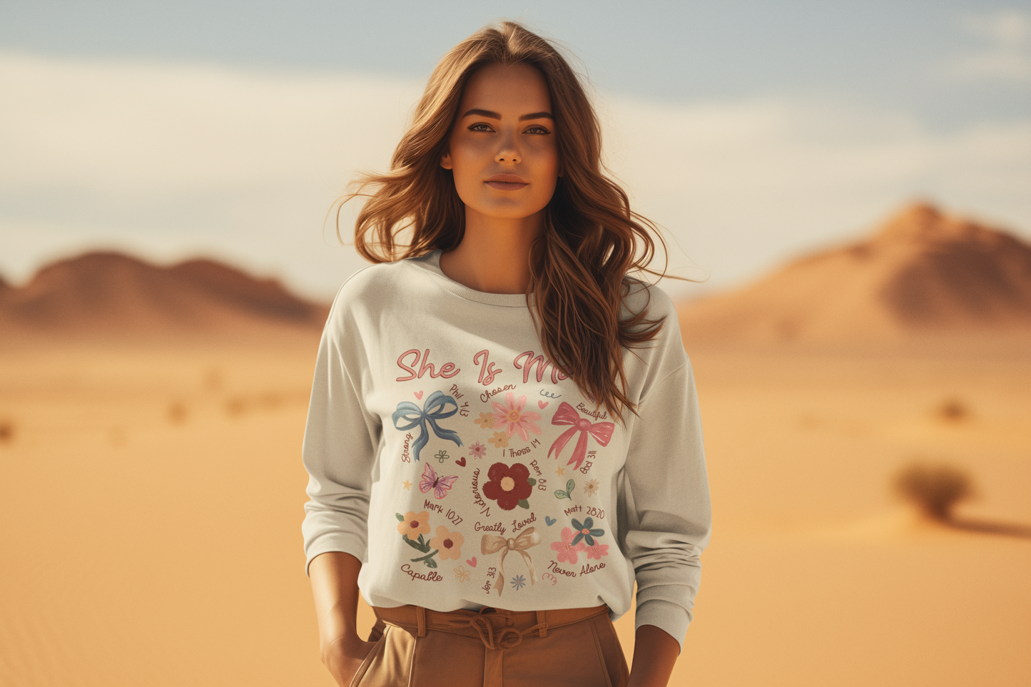 She Is… Mom Sweatshirt ✝️🌸