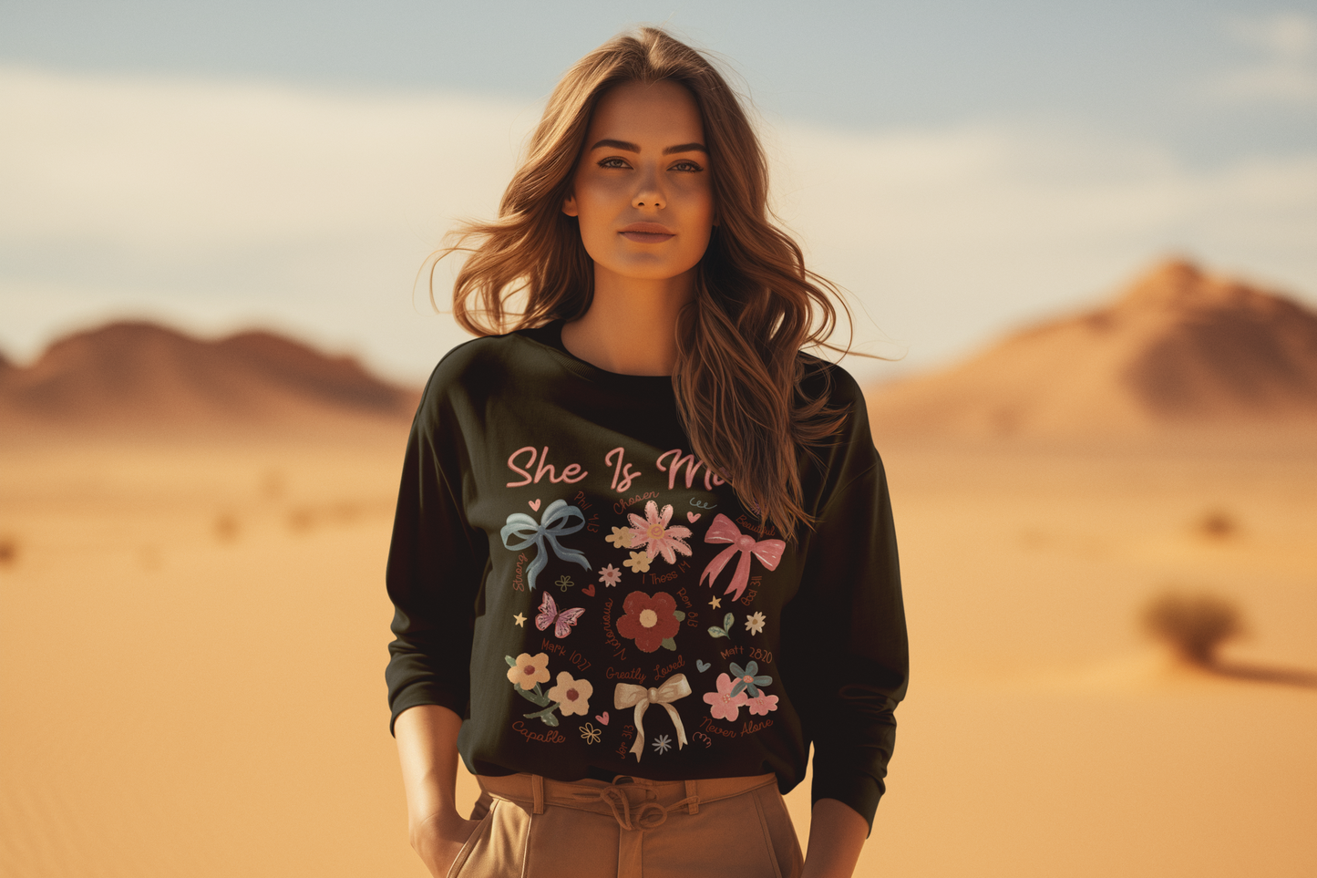 She Is… Mom Sweatshirt ✝️🌸