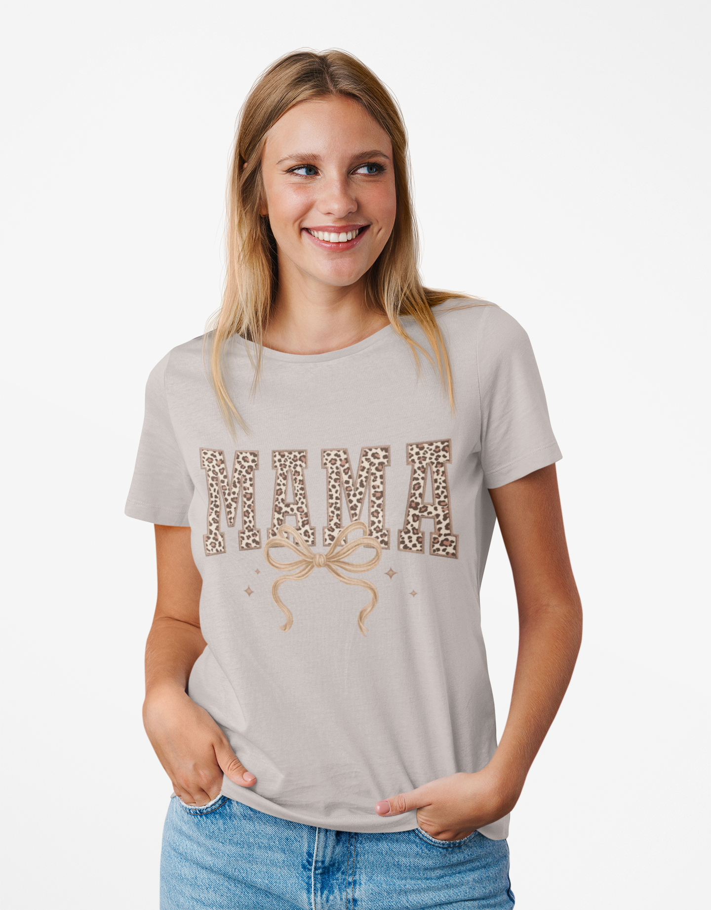 Leopard MAMA bow tee