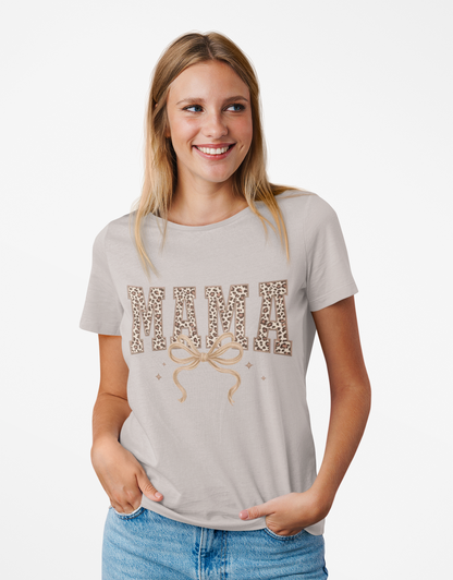 Leopard MAMA bow tee