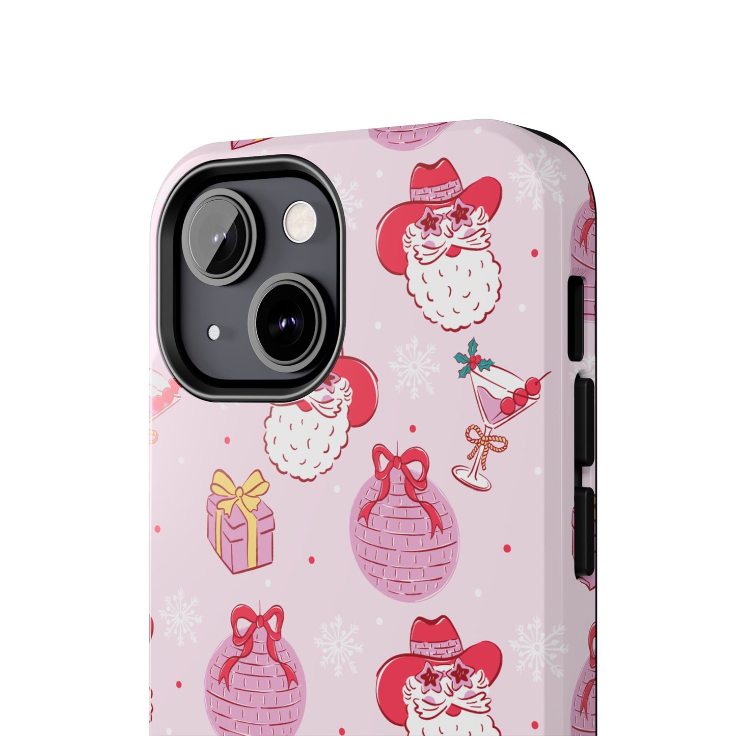 Preppy pink santa phone case
