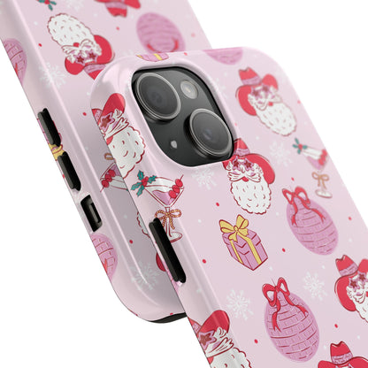 Preppy pink santa phone case