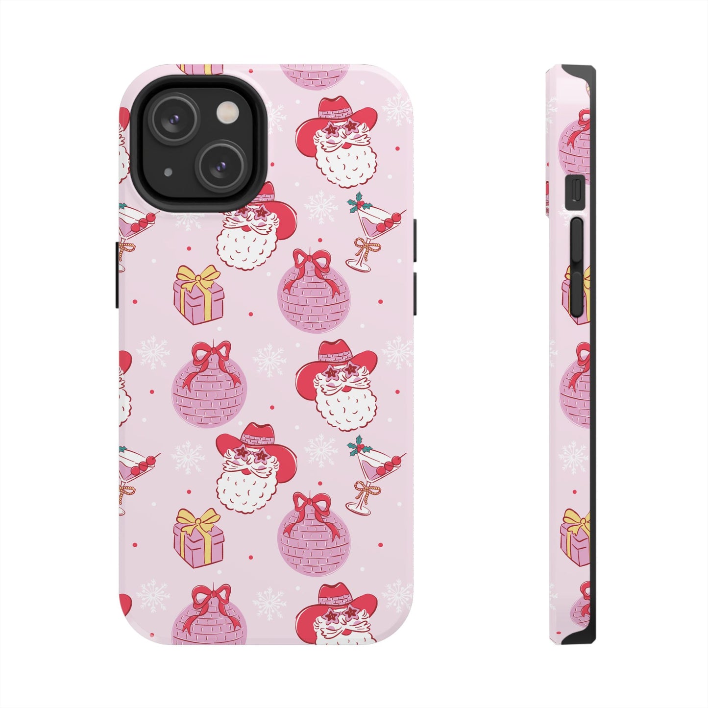 Preppy pink santa phone case