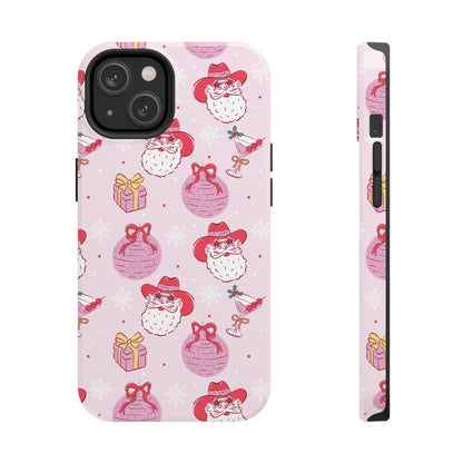 Preppy pink santa phone case