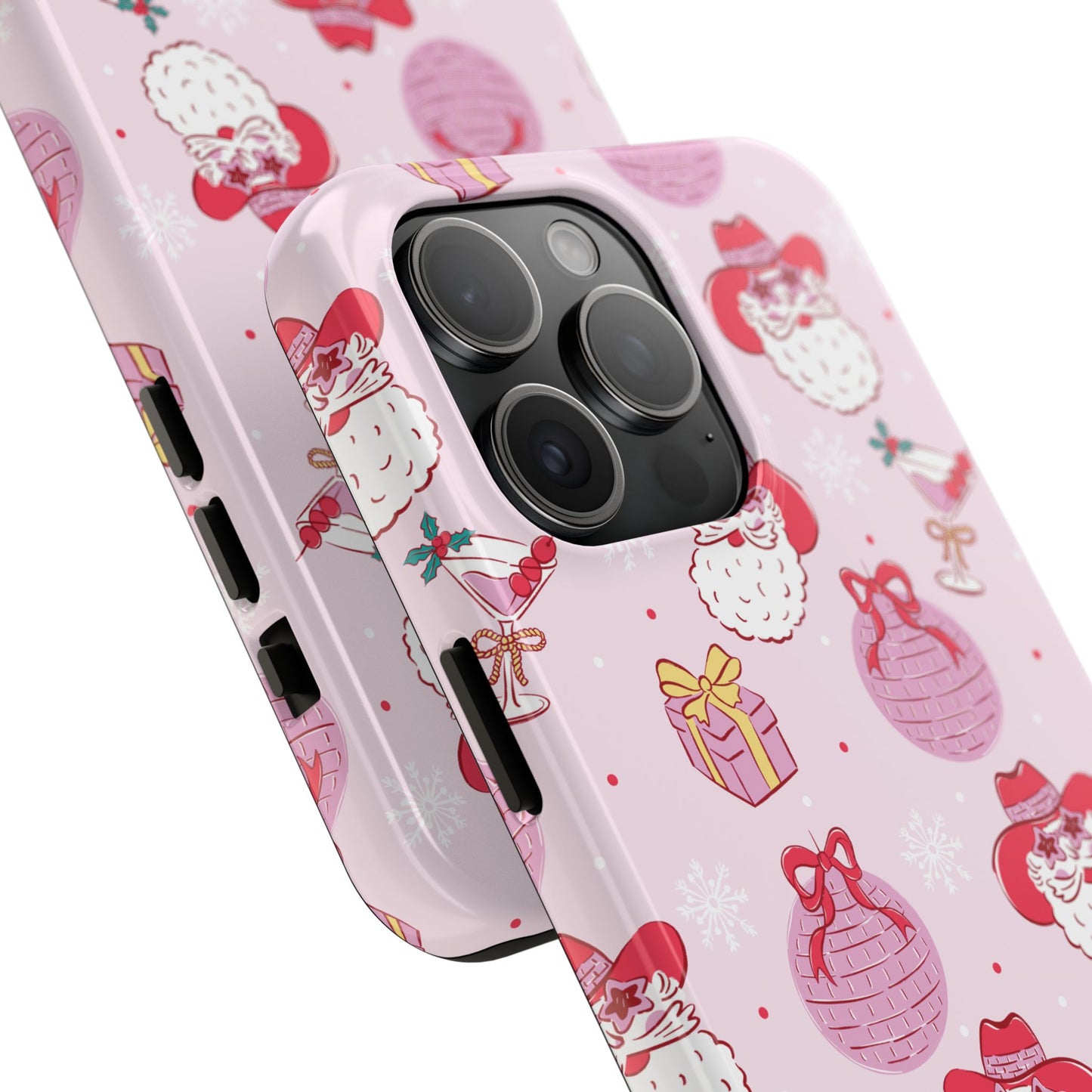 Preppy pink santa phone case