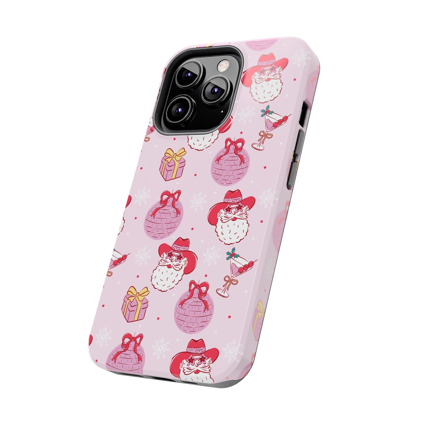 Preppy pink santa phone case