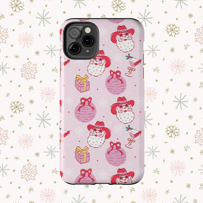 Preppy pink santa phone case