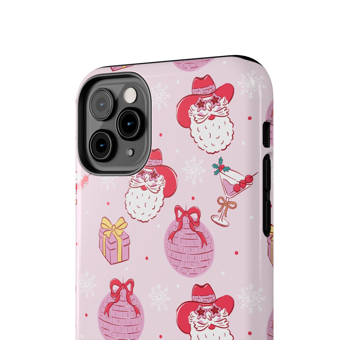 Preppy pink santa phone case