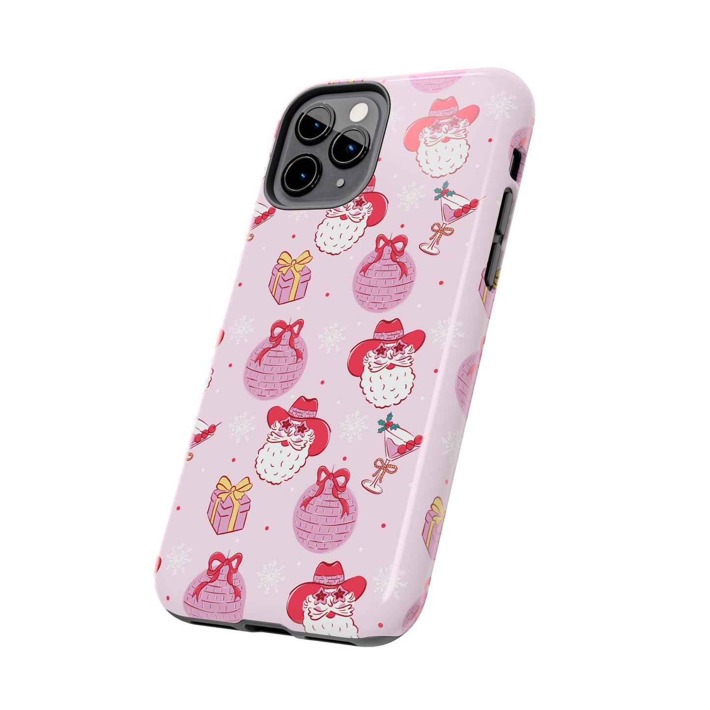 Preppy pink santa phone case