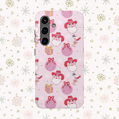 Preppy pink santa phone case