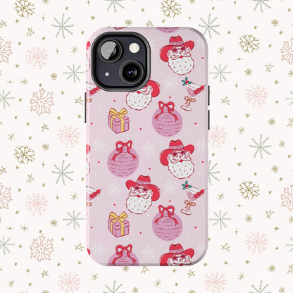 Preppy pink santa phone case