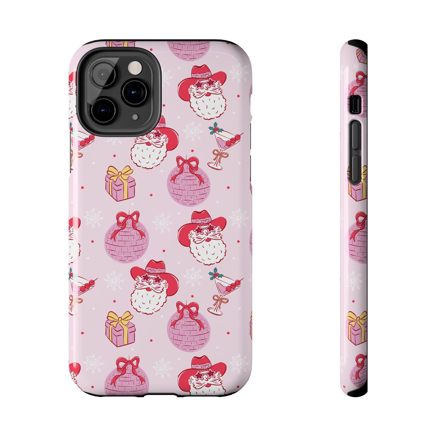 Preppy pink santa phone case