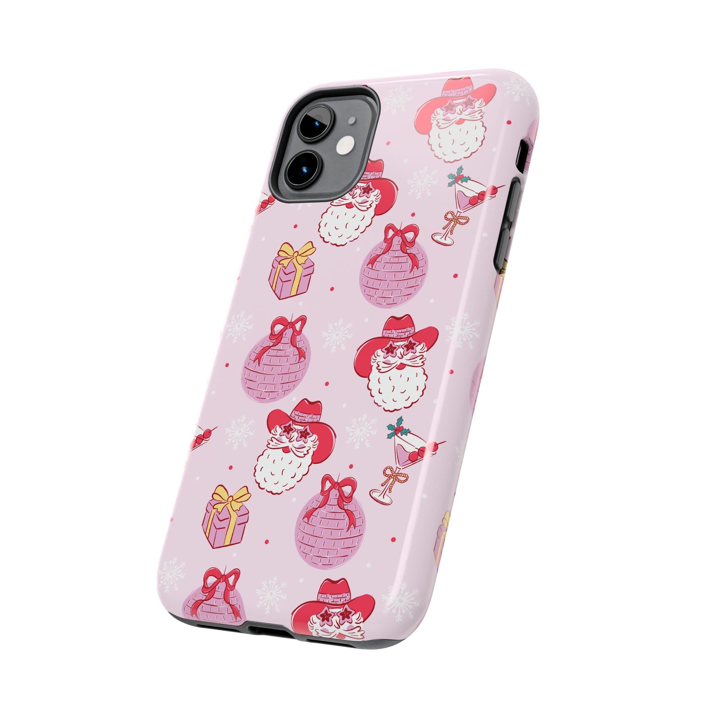 Preppy pink santa phone case