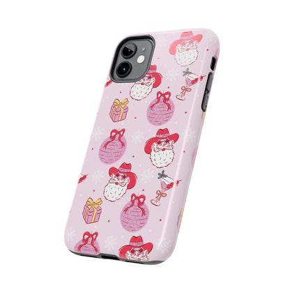 Preppy pink santa phone case