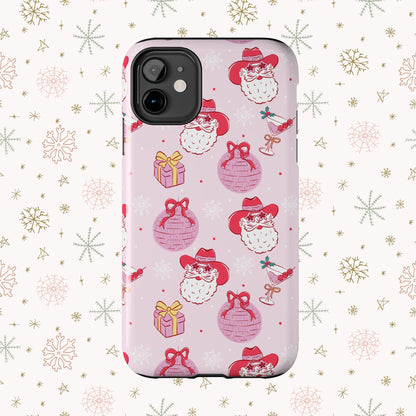 Preppy pink santa phone case