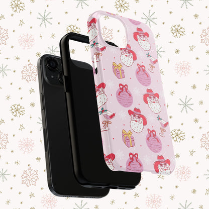 Preppy pink santa phone case