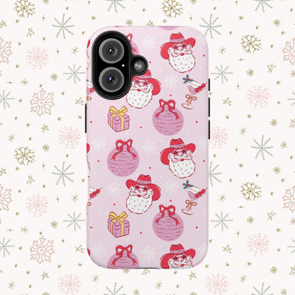 Preppy pink santa phone case