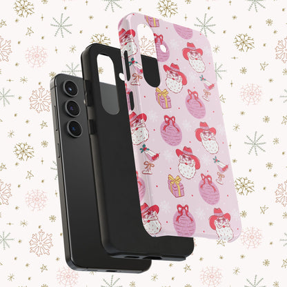 Preppy pink santa phone case