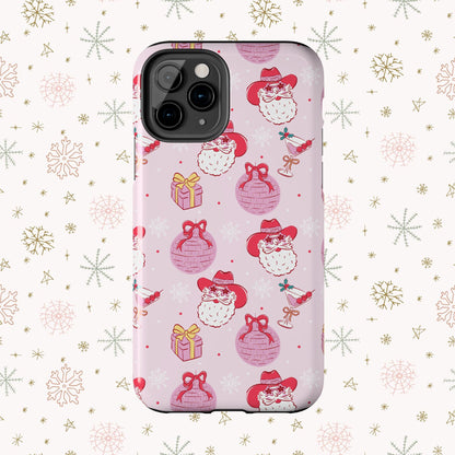 Preppy pink santa phone case