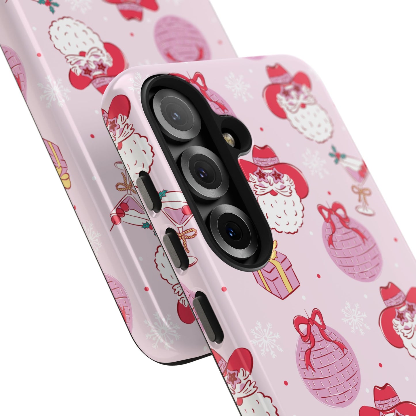 Preppy pink santa phone case