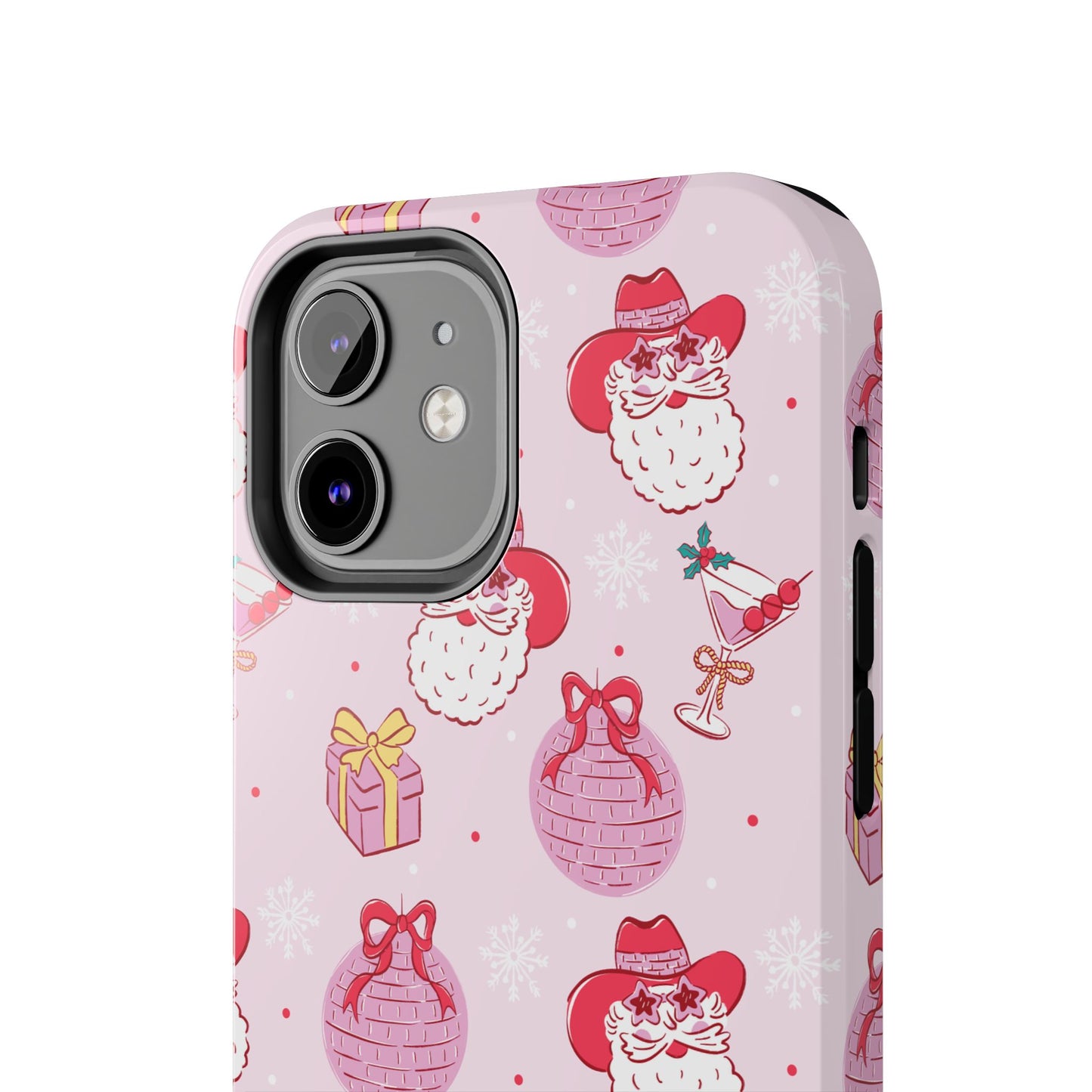 Preppy pink santa phone case
