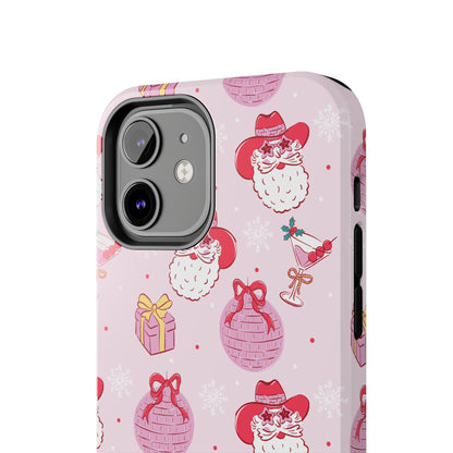 Preppy pink santa phone case