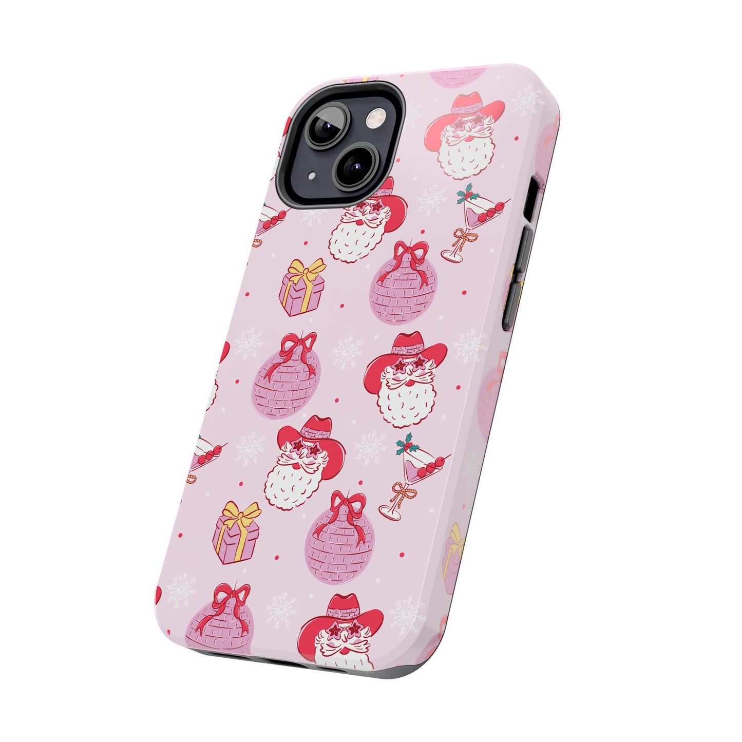 Preppy pink santa phone case