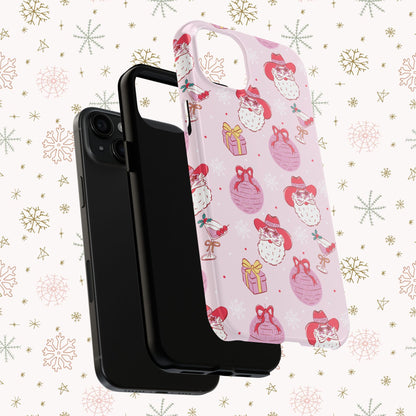 Preppy pink santa phone case