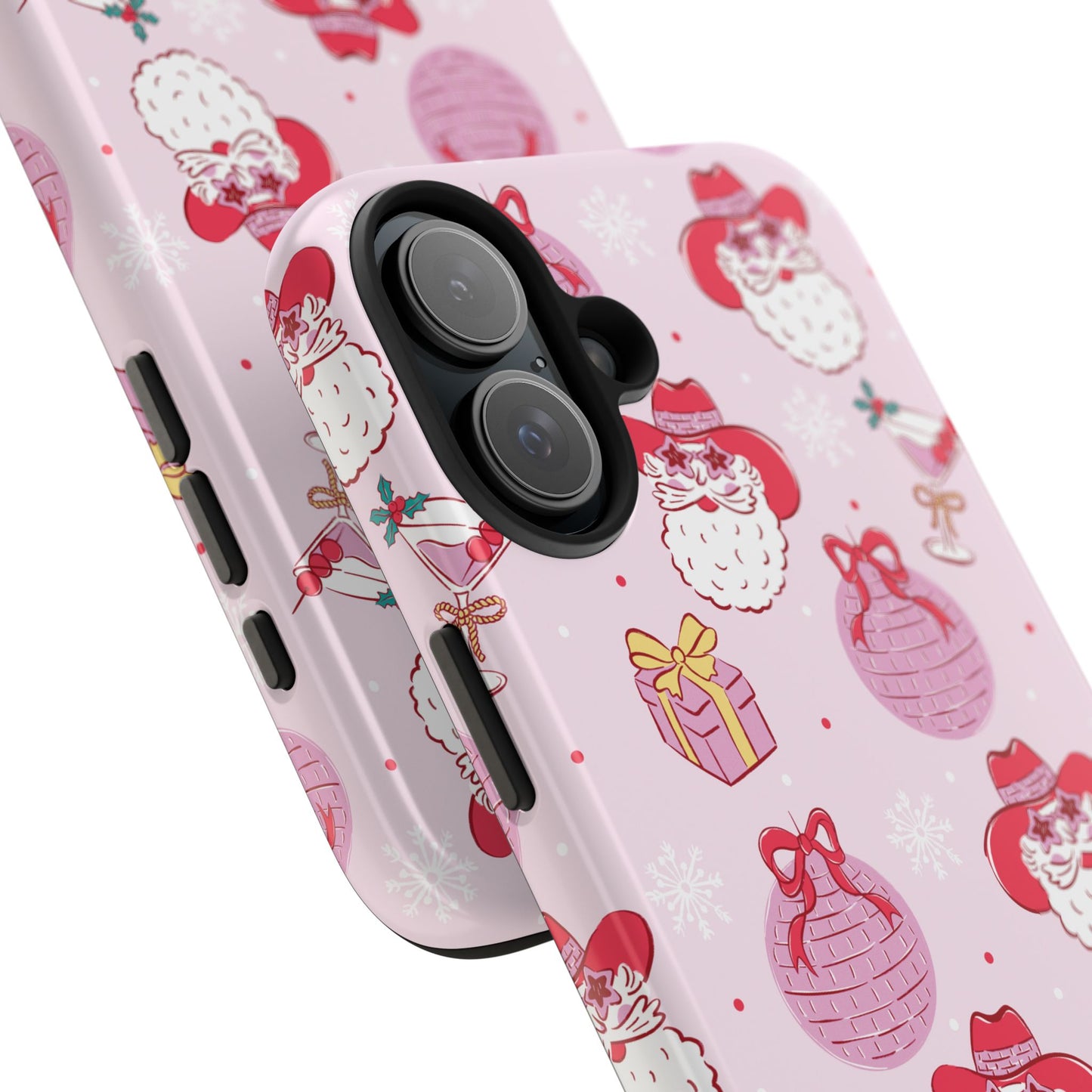 Preppy pink santa phone case