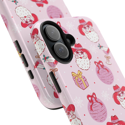 Preppy pink santa phone case