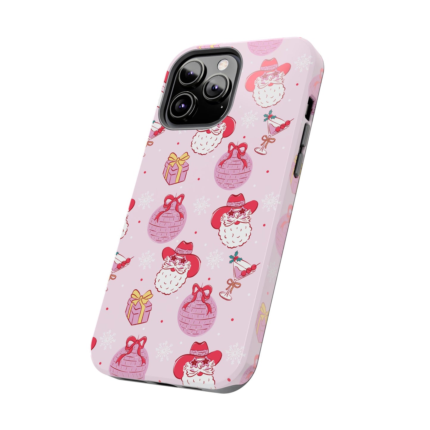 Preppy pink santa phone case