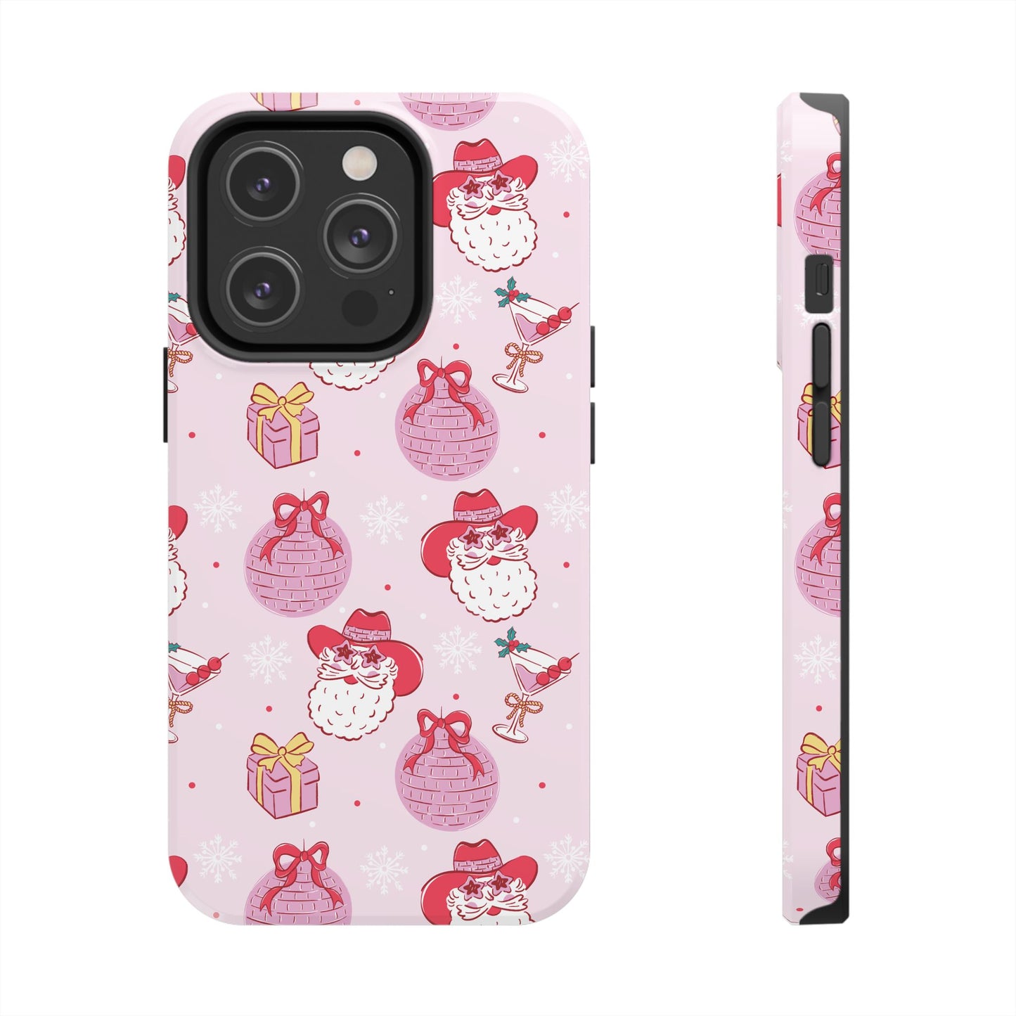 Preppy pink santa phone case