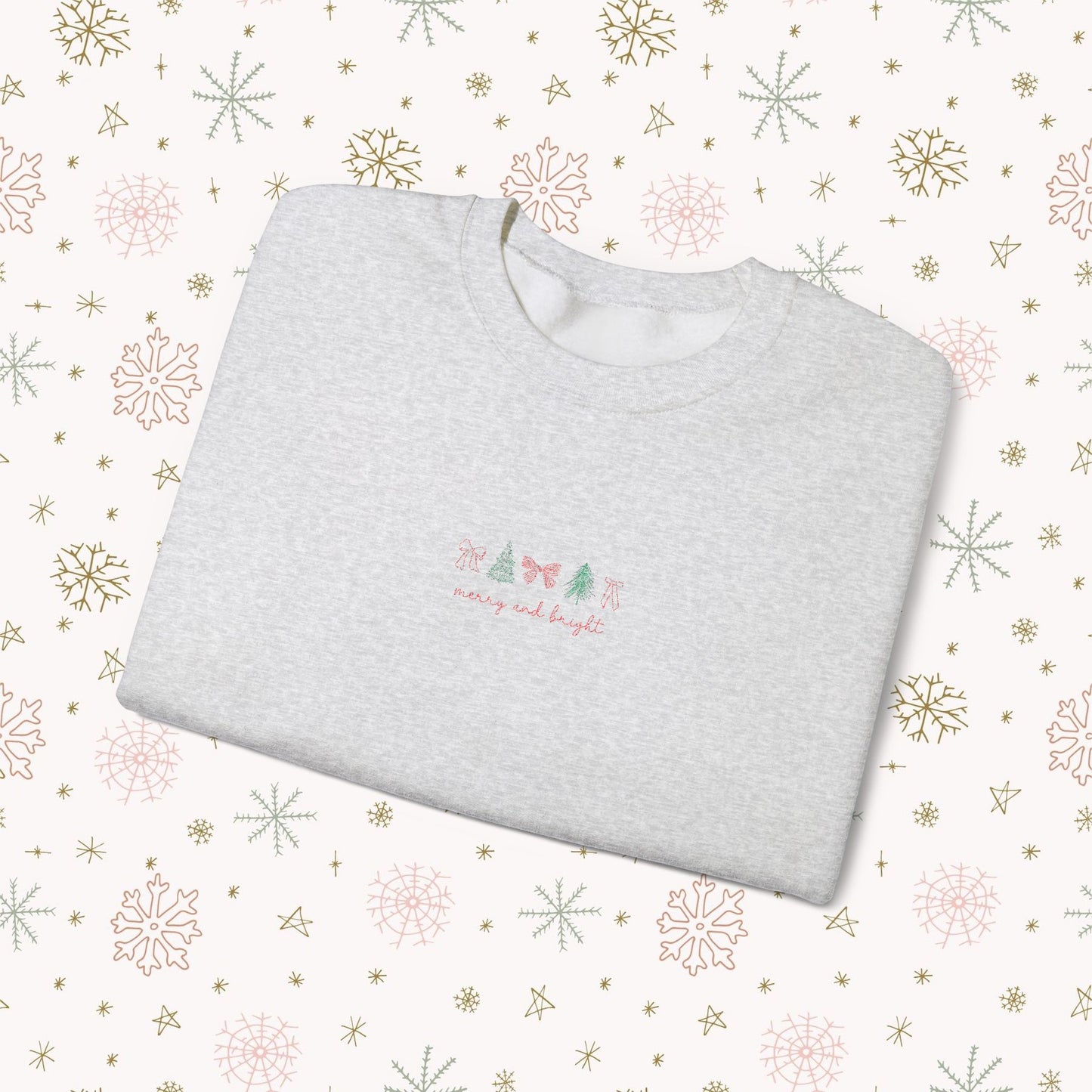Merry and Bright, Embroidered Crew