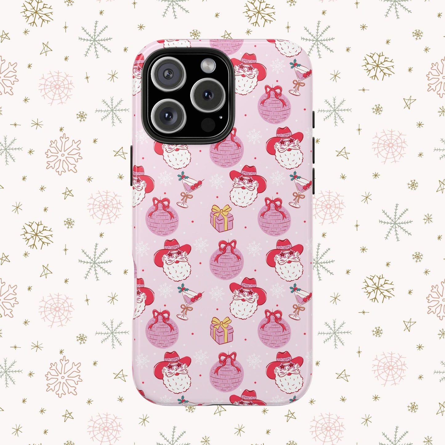 Preppy Pink Santa Phone Case