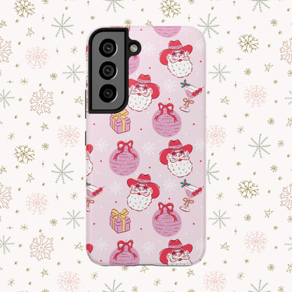 Preppy pink santa phone case