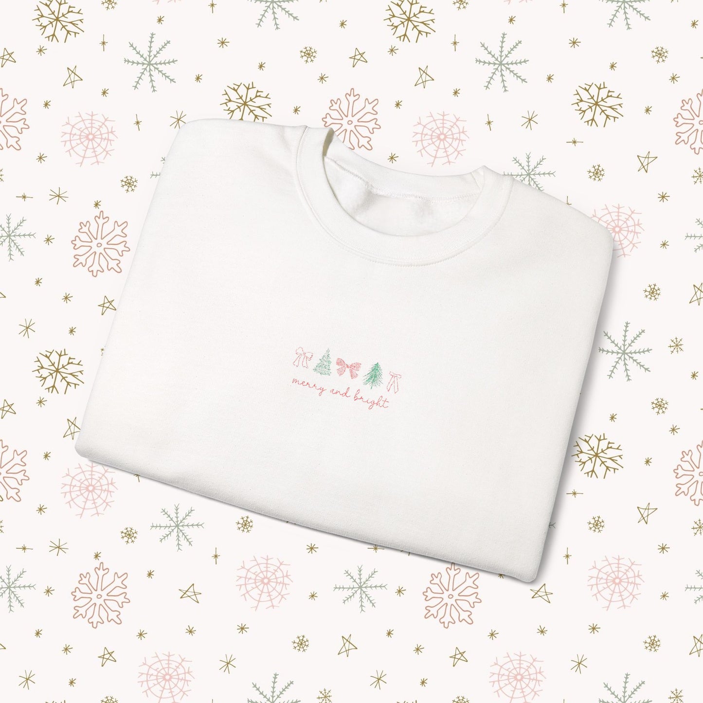 Merry and Bright, Embroidered Crew