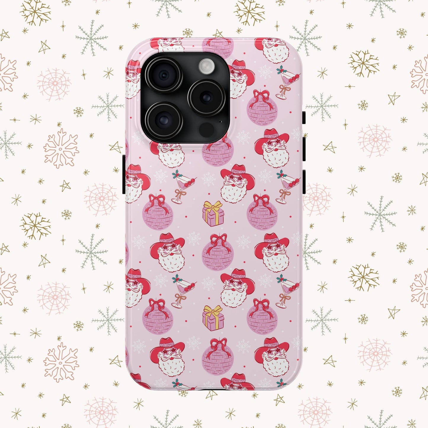 Preppy Pink Santa Phone Case