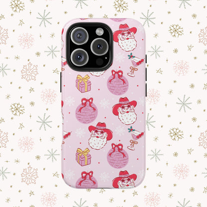 Preppy pink santa phone case