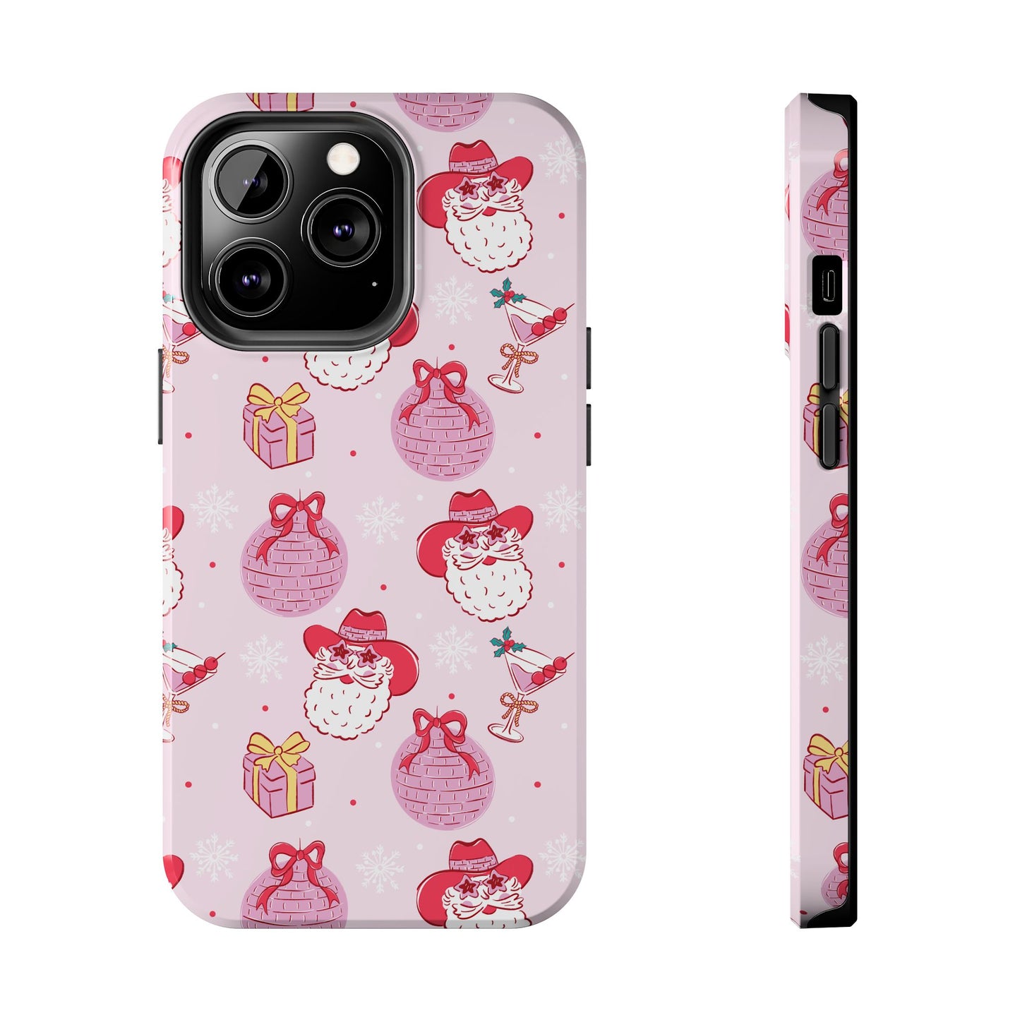 Preppy pink santa phone case