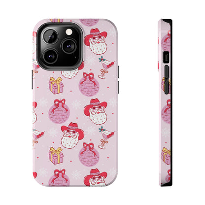 Preppy pink santa phone case