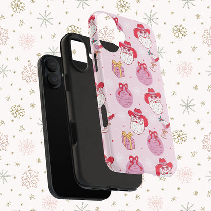 Preppy pink santa phone case