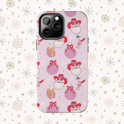 Preppy pink santa phone case