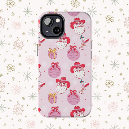 Preppy pink santa phone case