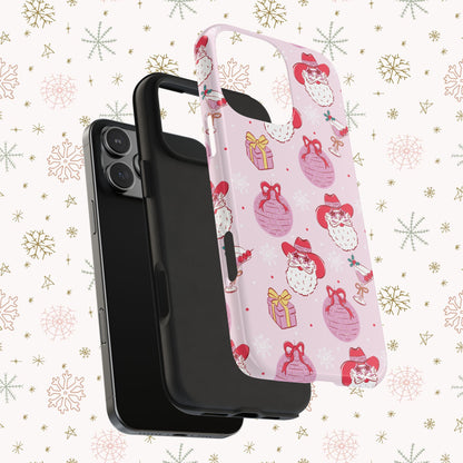 Preppy pink santa phone case