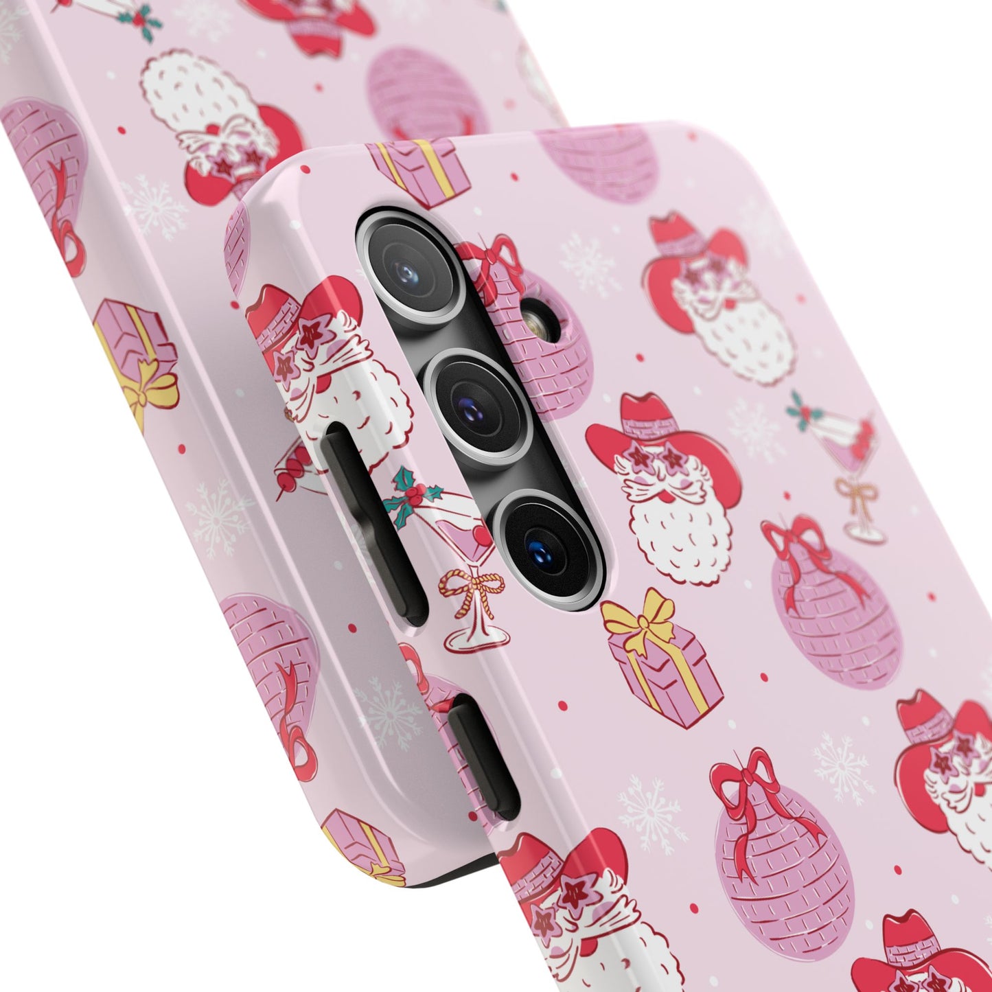 Preppy pink santa phone case